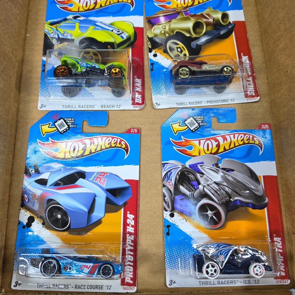 Hot Wheels‎ Thrill Racers 2012 Lot of 4 Kids New Prototype Da' Kar